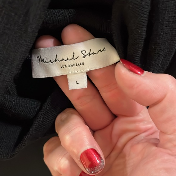 BNWOT Black - Michael Stars Turtleneck size L - Picture 4 of 7